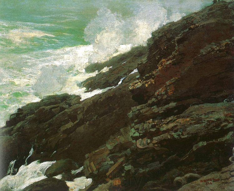 Winslow Homer High Cliff, Coast of Maine Spain oil painting art
